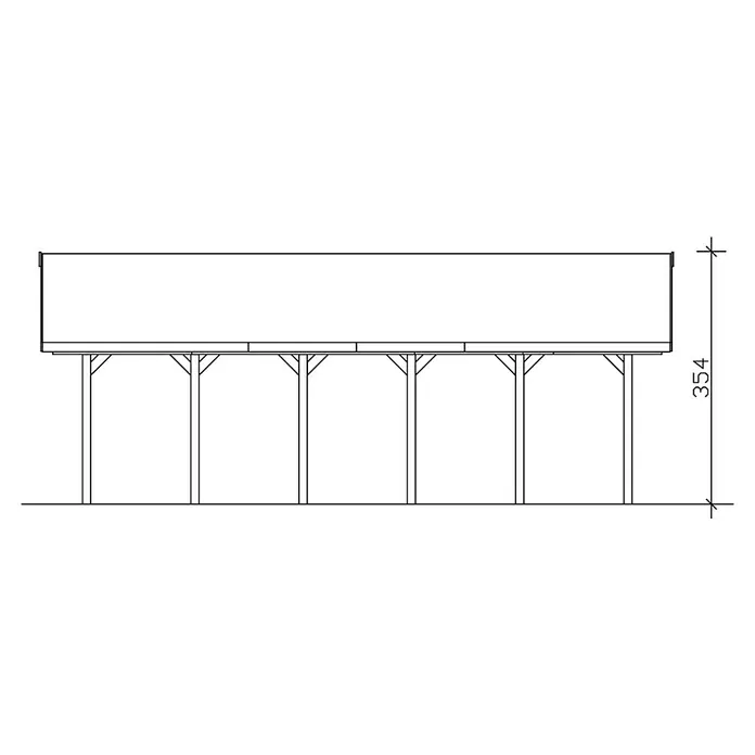 Skan Holz Doppelcarport Wallgau - L x B: 900 x 620 cm, Einfahrtshöhe: 215 cm, Farbe Dach: Schwarz - Skizze
