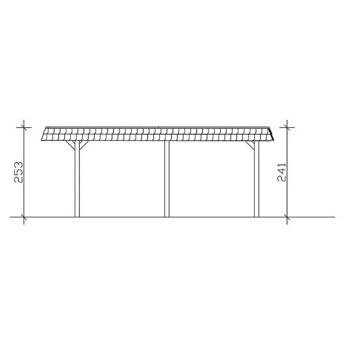 Skan Holz Doppelcarport Wendland - L x B: 637 x 630 cm, Einfahrtshöhe: 216 cm, Weiß/Schwarz, Materialspezifizierung Dach: Aluminium - Skizze