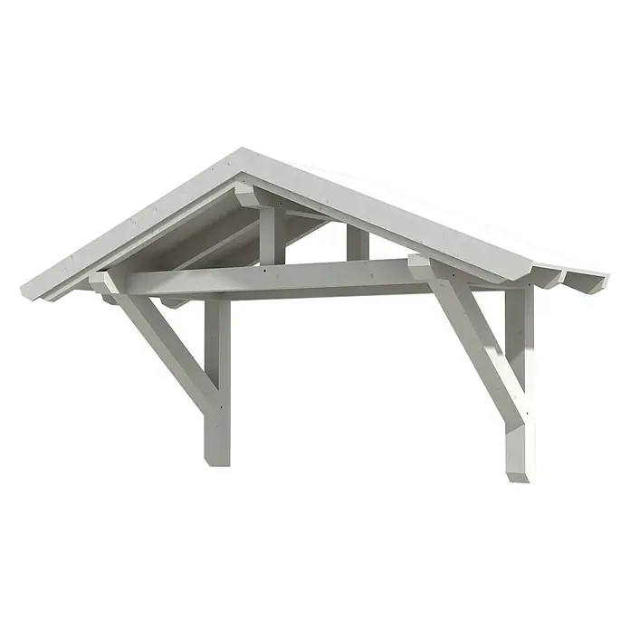 Skan Holz Vordach Stralsund 1 - B x T: 289 cm x 116 cm, Weiß - Diagonale Ansicht