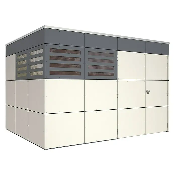 Skan Holz CrossCube Gartenhaus Sydney 4 - B x T: 337 x 253 cm, Holz, 8,53 m², Wandstärke: 10 mm - Diagonale Ansicht