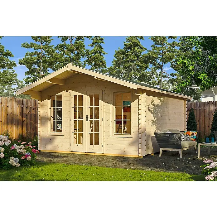 Skan Holz Gartenhaus Trondheim 1 - B x T: 420 x 400 cm, Holz, 11,4 m², Wandstärke: 45 mm - Stimmungsaufnahme