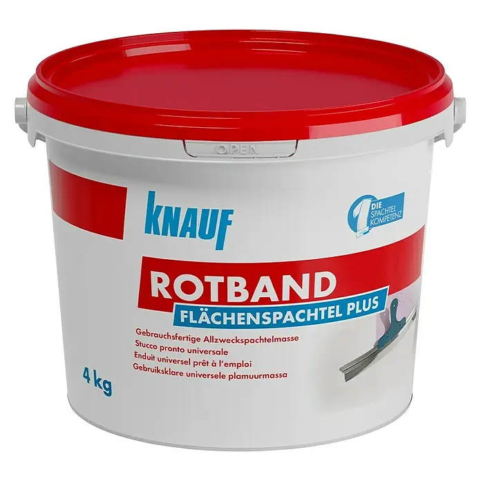 Knauf Rotband Flächenspachtel Plus - 4 kg - Vorderansicht