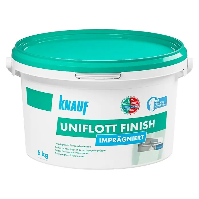 Knauf Fugenspachtel Uniflott Finish imprägniert - 6 kg, Gebrauchsfertig - Vorderansicht