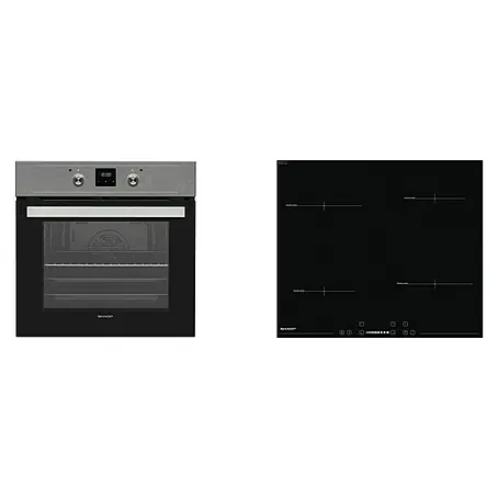 Sharp  Einbauherd-Set SET60DX19A6IX19N Black Steel