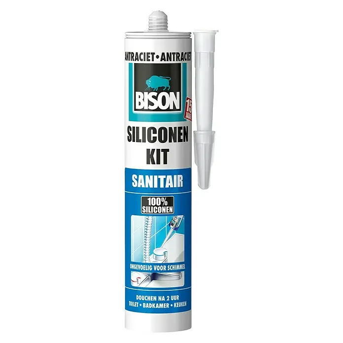 Bison Siliconenkit - 310 ml, Antraciet - Vooraanzicht