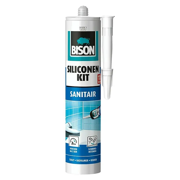 Bison Siliconenkit - 310 ml, Wit - Vooraanzicht
