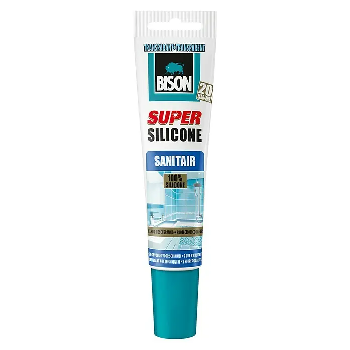 Bison Siliconenkit Super Silicone Sanitair - 310 ml, Transparant - Vooraanzicht