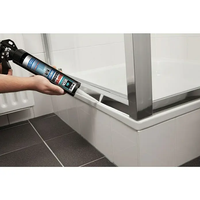 Bison Siliconenkit Super Silicone Sanitair - 300 ml, Wit - Toepassingsvoorbeeld