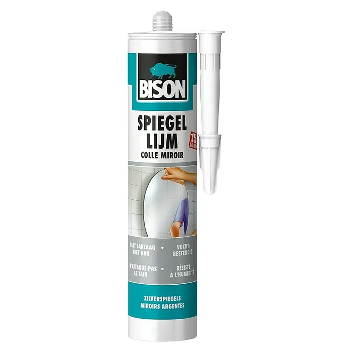 Bison Spiegellijm Koker 425 g - Vochtbestendig - Vooraanzicht