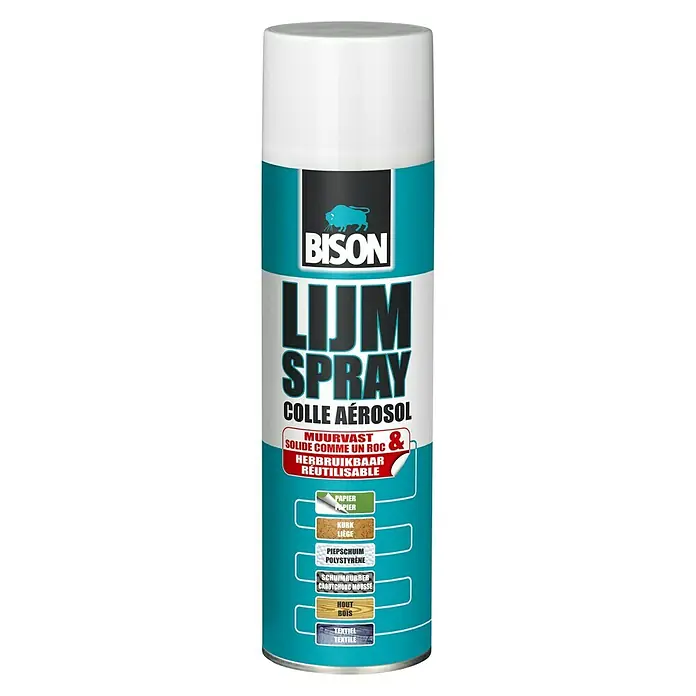Bison Contactlijm Spray 500 ml - Vochtbestendig, 500 ml - Vooraanzicht