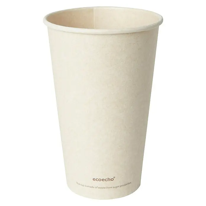 Duni Pappbecher Bagasse Sweet - 10 Stk., 47 cl, Zuckerrohrfaser - Vorderansicht