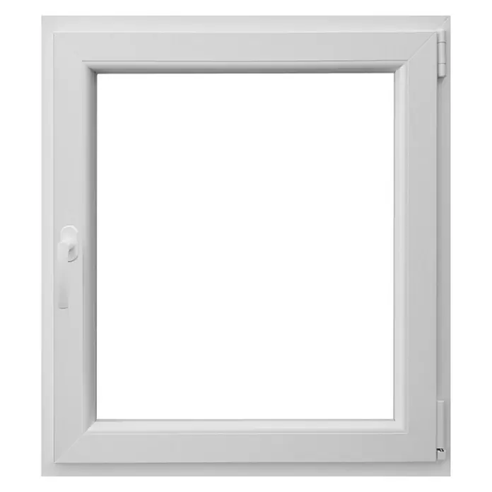 PVC prozor s kvakom - Š x V: 80 x 90 cm, DIN desno, Bijele boje - Pogled sprijeda