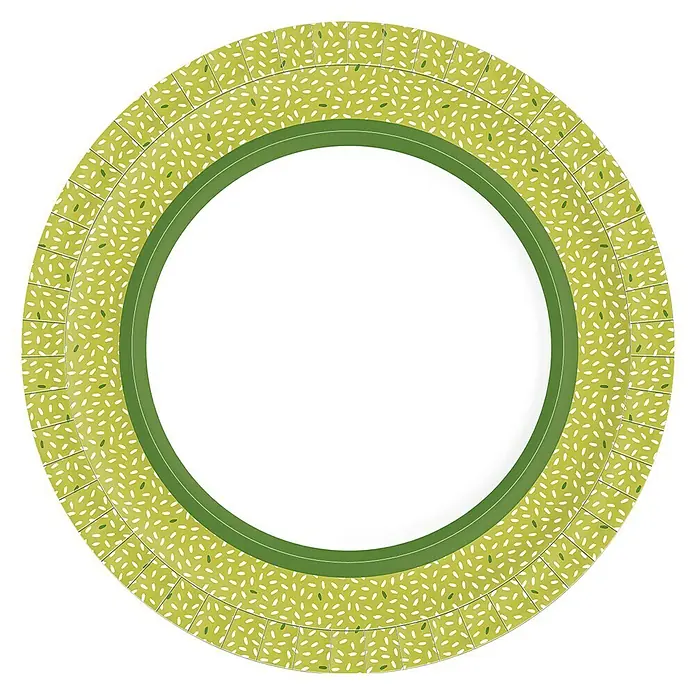 Duni Pappteller - 10 Stk., Durchmesser: 22 cm, Rice Green - Draufsicht