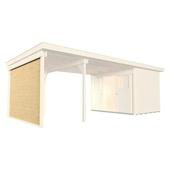 Weka Seitenwand - Natur, Breite: 235 cm, Passend für: Weka Gartenhäuser Designhaus 126 & 172 mit Anbautiefe 235 cm - Diagonale Ansicht