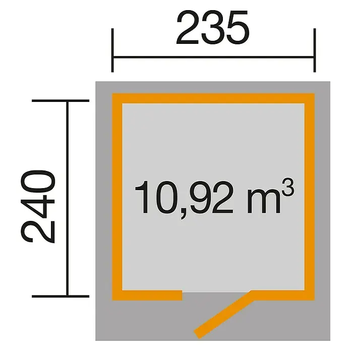 Weka wekaLine Gartenhaus 171 - B x T: 248 x 253 cm, Holz, 5,66 m², Wandstärke: 28 mm, Natur - Ansicht von oben