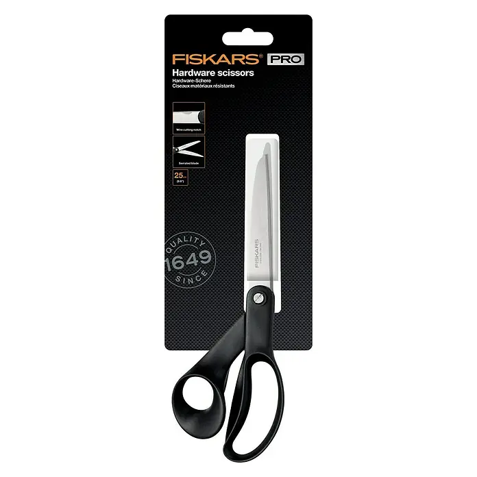 Fiskars Universalschere Hardware - Geeignet für: Tapezierarbeiten, Gezahnt - Draufsicht