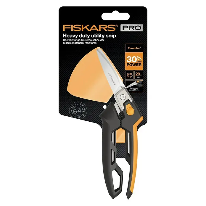 Fiskars PowerArc Tijeras de trabajo 1027204 - Longitud de corte: 60 mm, Largo: 26 cm - Vista descendente