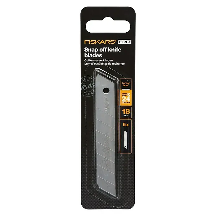 Fiskars CarbonMax Ersatzmesser-Set 18 mm - Passend für: Fiskars CarbonMax Cuttermesser - Draufsicht