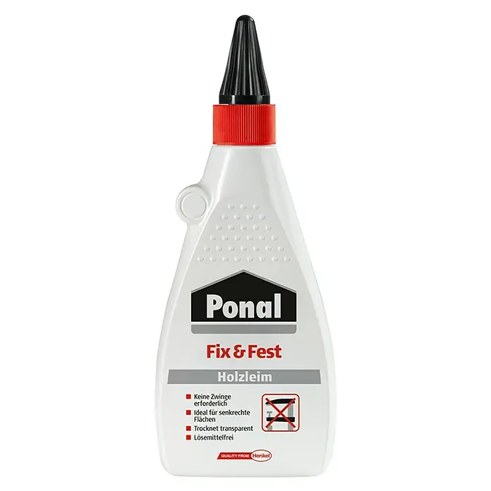 Ponal Holzleim Fix & Fest - 100 g, Lösemittelfrei, Transparent (getrocknet) - Vorderansicht