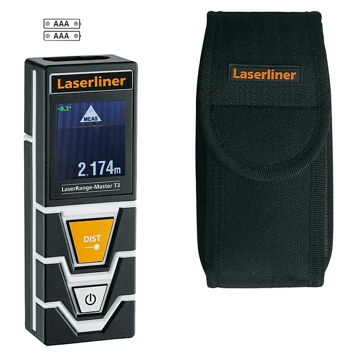 Laserliner Laserentfernungsmesser T3 - Messbereich: 0,2 - 30 m - Diagonale Ansicht