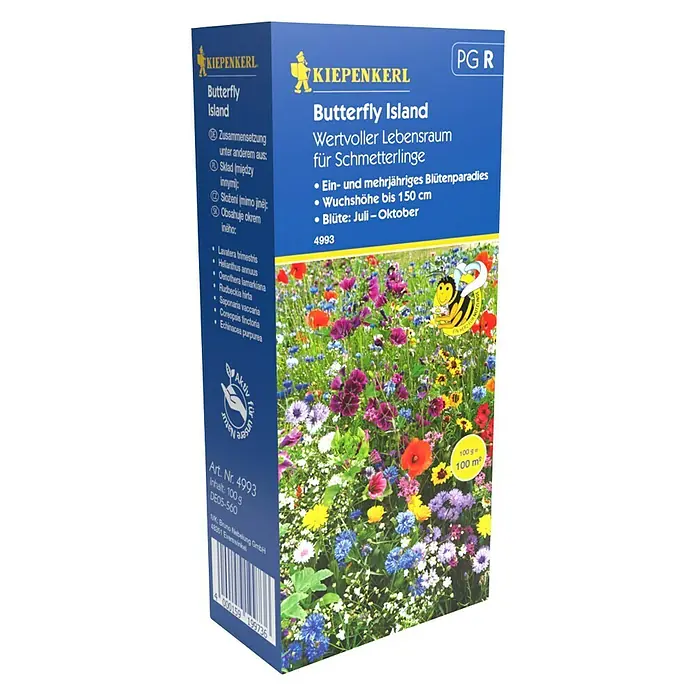 Kiepenkerl Blumensamenmischung - Butterfly Island, Verschiedene Sorten, Blütezeit: Juli, 100 m² - Diagonale Ansicht