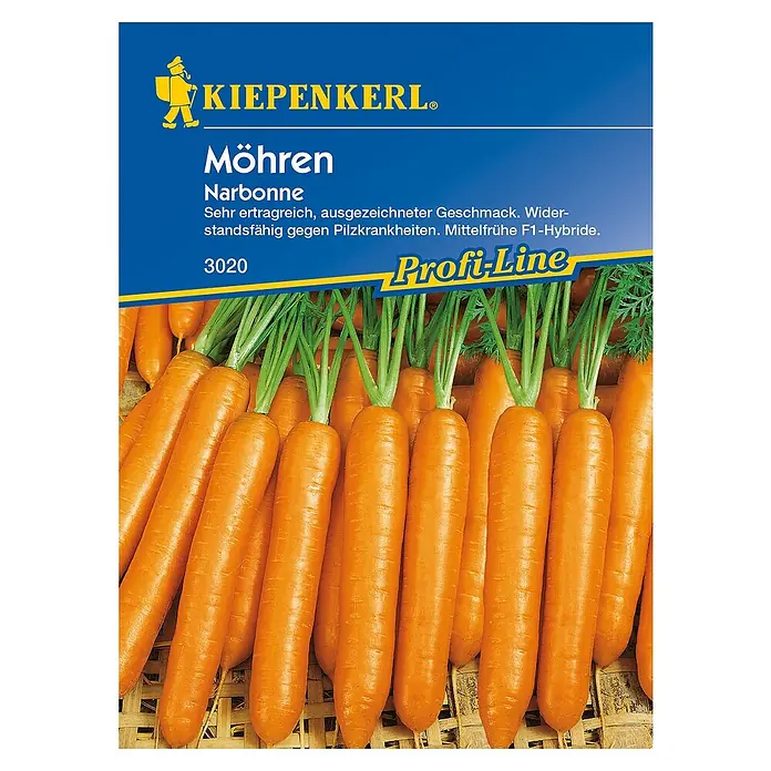 Kiepenkerl Profi-Line Gemüsesamen Möhre - Narbonne, Daucus carota ssp. sativus, Erntezeit: August - Draufsicht