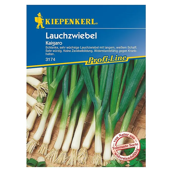 Kiepenkerl Profi-Line Gemüsesamen Lauchzwiebel Kaigaro - Allium fistulosum, Erntezeit: Mai - Draufsicht