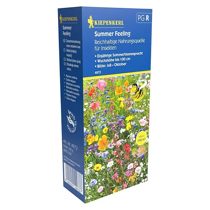 Kiepenkerl Blumensamenmischung - Summer Feeling, Verschiedene Sorten, Blütezeit: Juli, 100 m² - Diagonale Ansicht