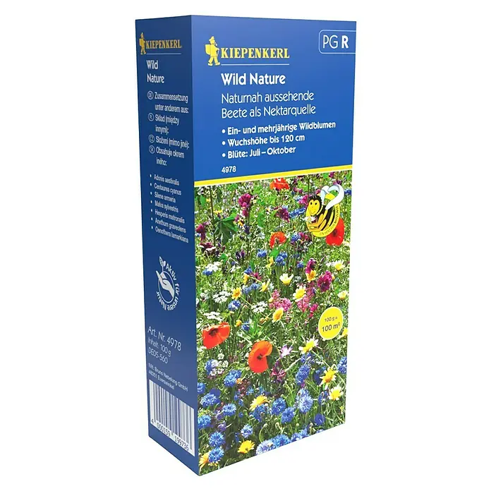Kiepenkerl Blumensamenmischung - Wild Nature, Verschiedene Sorten, Blütezeit: Juli, 100 m² - Diagonale Ansicht