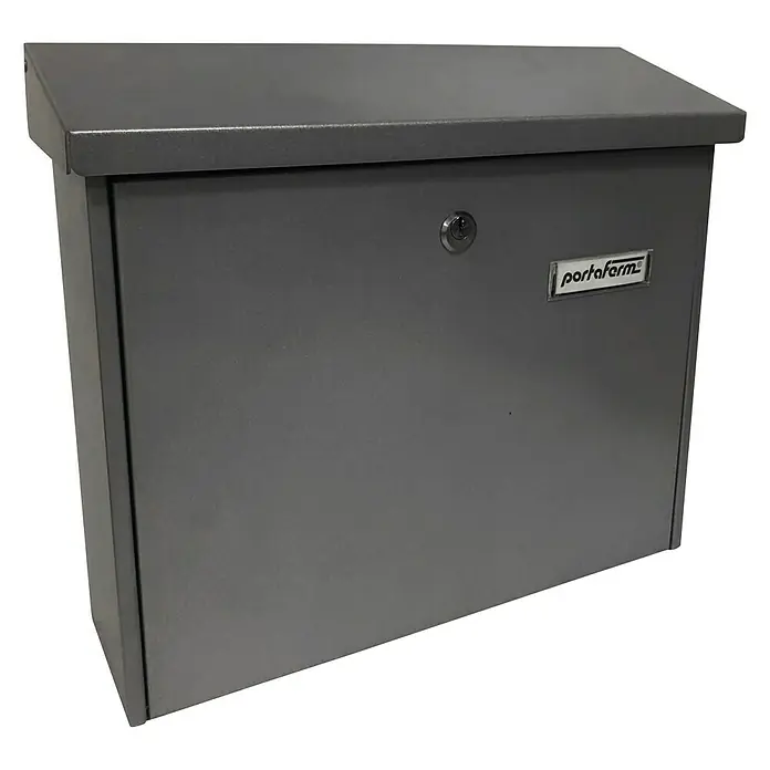 Portaferm Briefkasten PF 55 - 100 x 377 x 320 mm, Anthrazit - Diagonale Ansicht
