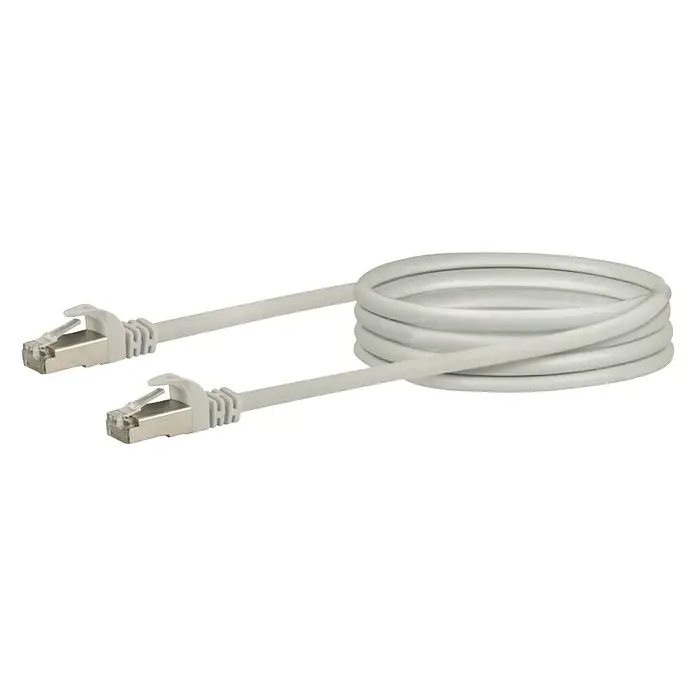 Schwaiger Mrežni kabel - 1 m, Bijele boje, RJ45 utikač, Do 1 Gbit - Dijagonalni pogled