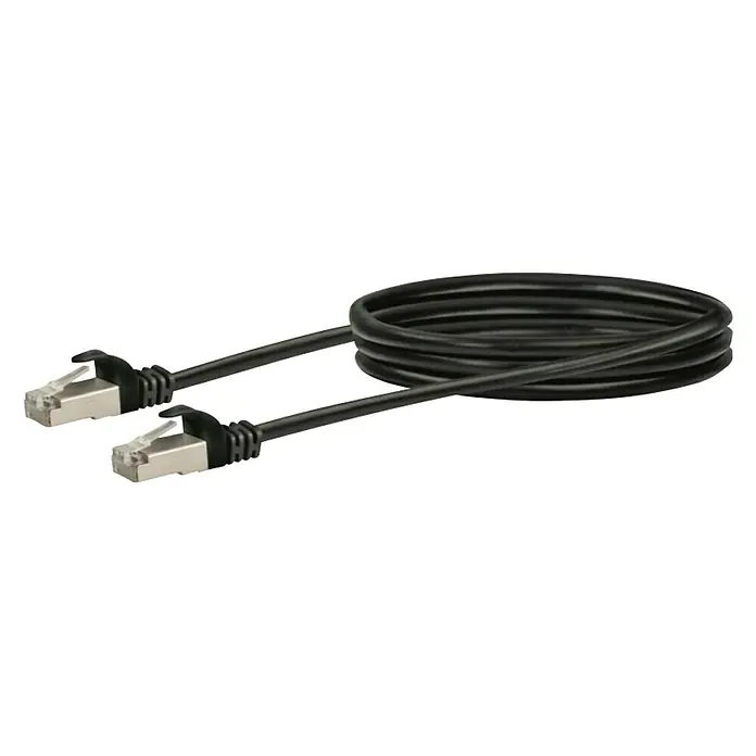 Schwaiger Mrežni kabel - 0,5 m, Crne boje, RJ45 utikač, Do 1 Gbit - Dijagonalni pogled