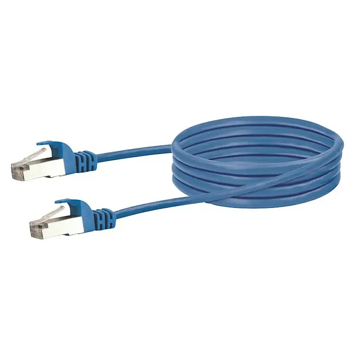Schwaiger Mrežni kabel - 0,5 m, Plave boje, RJ45 utikač, Do 1 Gbit - Dijagonalni pogled