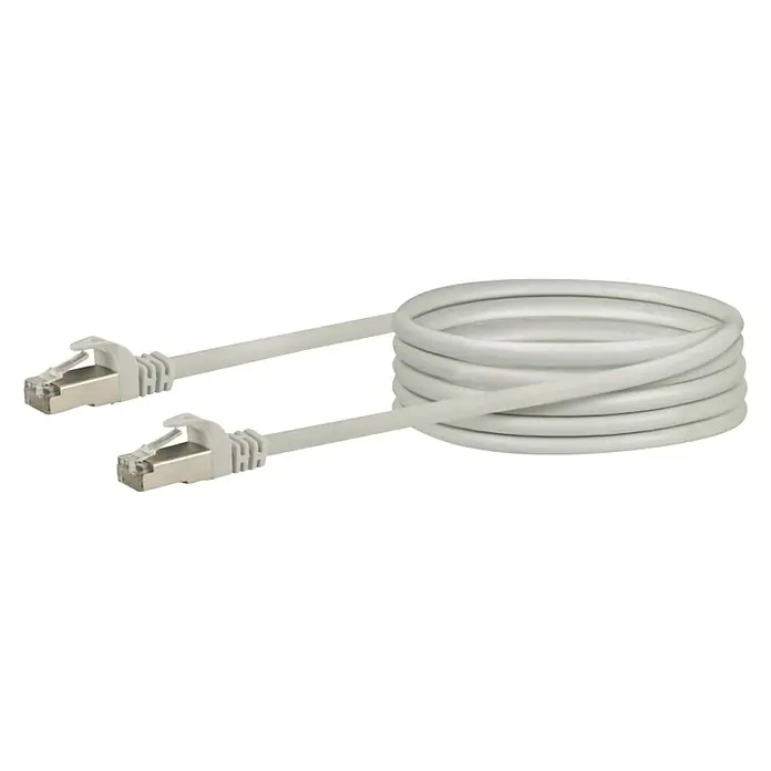 Schwaiger Mrežni kabel - 2,5 m, Bijele boje, RJ45 utikač, Do 1 Gbit - Dijagonalni pogled