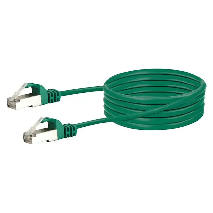 Schwaiger Mrežni kabel - 2,5 m, Zelene boje, RJ45 utikač, Do 1 Gbit - Dijagonalni pogled