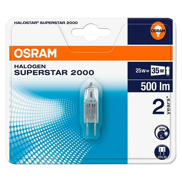 Osram Halogeen steeklampje - 25 W, 1 stk., Warm wit - Top-down weergave