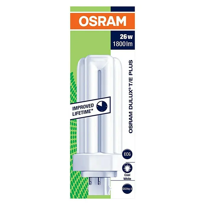 Osram Spaarlamp - 26 W, GX24q-3, Koud wit - Top-down weergave