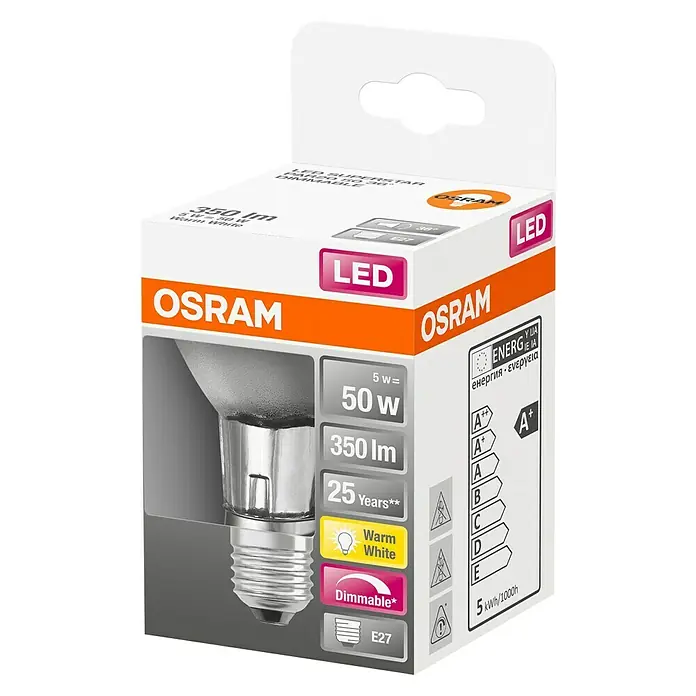 Osram Superstar Led-reflectorlamp Dimmable - E27, 5 W, PAR64, 345 lm - Diagonaal zicht