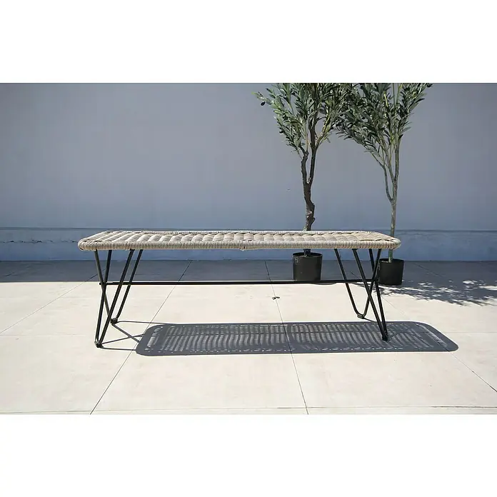 Banco de jardín Jade - An x Pr x Al: 126 x 36 x 41 cm, Bicolor - Foto ambiente