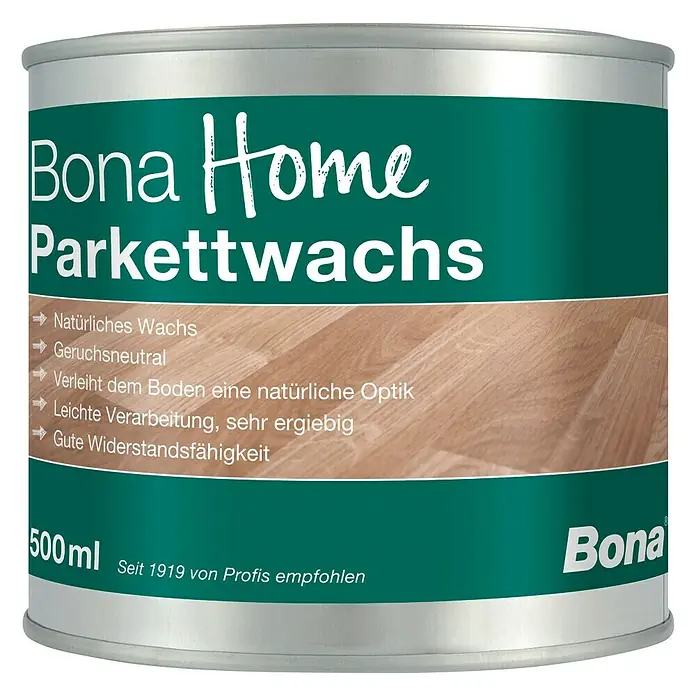 Bona Home Parkettwachs - 500 ml, Geeignet für: Parkett - Vorderansicht