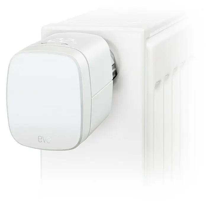 Eve Funk-Heizkörperthermostat Thermo - Batteriebetrieben, Touch-Bedienfeld, Smarte Steuerung: Apple HomeKit, Eve für HomeKit - Detailaufnahme