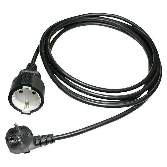 Voltomat Produžni kabel - Crne boje, 2 m, H05VV-F3G1,5 - Dijagonalni pogled