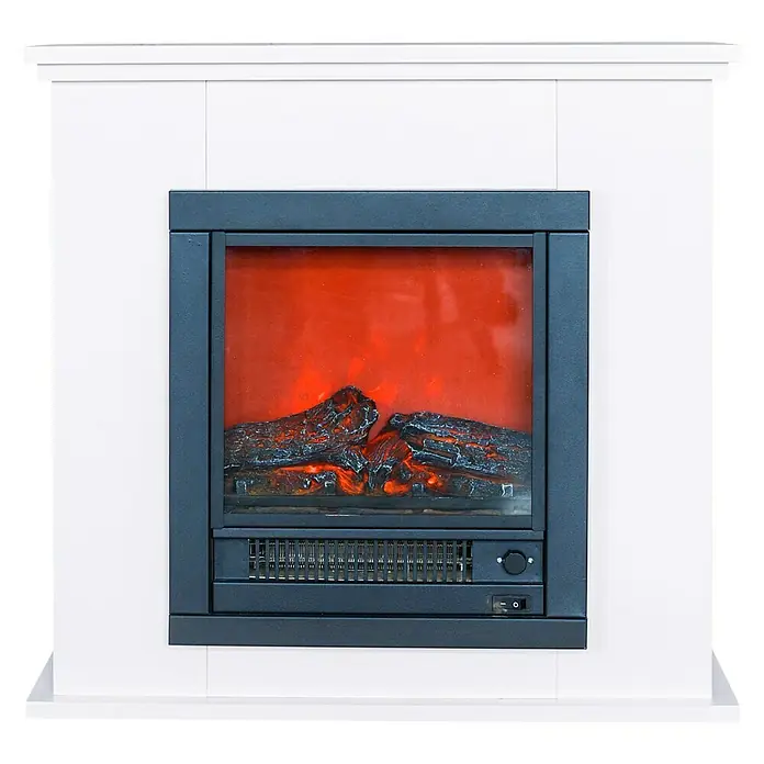 Voltomat HEATING Elektrischer Kamin - Weiß/Schwarz, 1.150 W, 18,5 x 70 x 71 cm - Vorderansicht