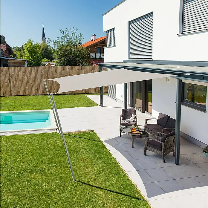 Windhager Zaštita od sunca, jedro Cannes - Cream, Š x D: 3 x 3 m, Kvadratno - Živopisni prikaz