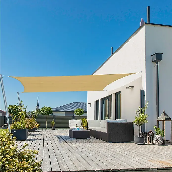 Windhager Zaštita od sunca, jedro Capri - D x Š: 3 x 4 m, Boja šampanjca, Pravokutno - Živopisni prikaz