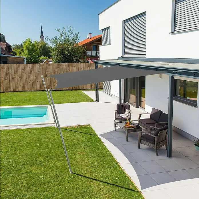 Windhager Zaštita od sunca, jedro Cannes - Antracit, Š x D: 3 x 3 m, Kvadratno - Živopisni prikaz