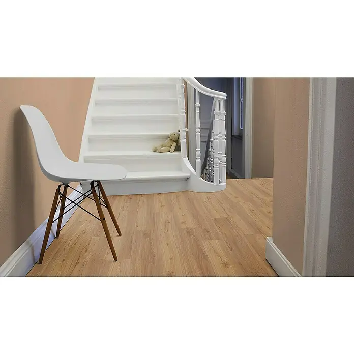 Tarkett Suelo de vinilo Starfloor click 30 Soft Oak Natural - 1,22 m x 18,3 cm x 4 mm, Efecto madera - Foto ambiente