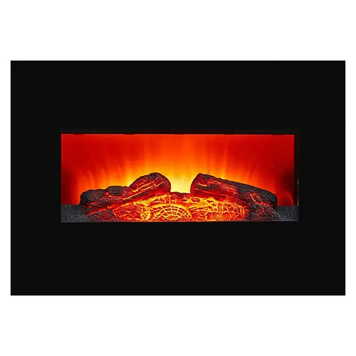 Chimenea eléctrica Reno - 1.800 W, Negro - Vista frontal
