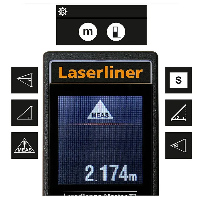 Laserliner Laserentfernungsmesser T3 - Messbereich: 0,2 - 30 m - Detailaufnahme