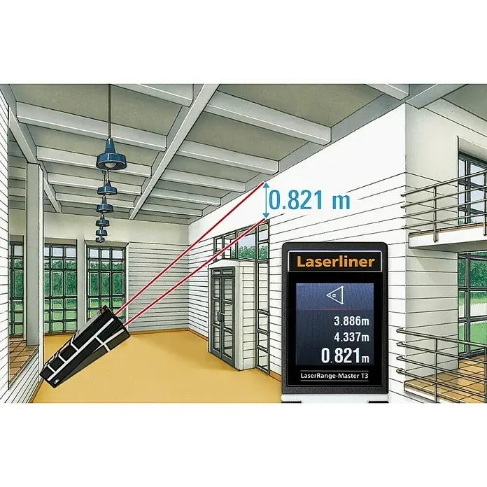 Laserliner Laserentfernungsmesser T3 - Messbereich: 0,2 - 30 m - Anwendungsbeispiel